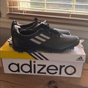 Adidas Adizero Tour Black Spike Golf Shoes Size 10.5 Medium